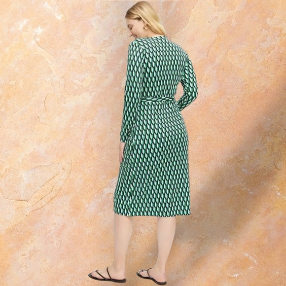 NWT Diane von Furstenberg for Target Long Sleeve Midi Geo Print Wrap Dress XS - Picture 3 of 16